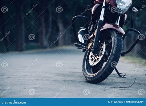 A Motorbike Is Parked On The Road Stock Photo Stock Image Image Of