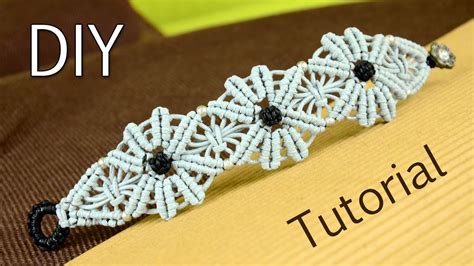 Macram Flower Bracelet Tutorial Youtube