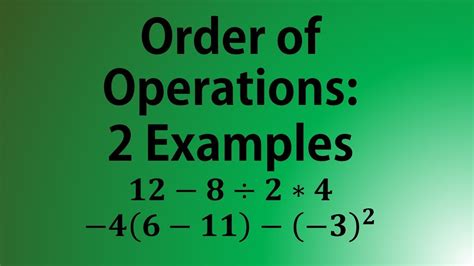 Order Of Operations 2 Examples Youtube