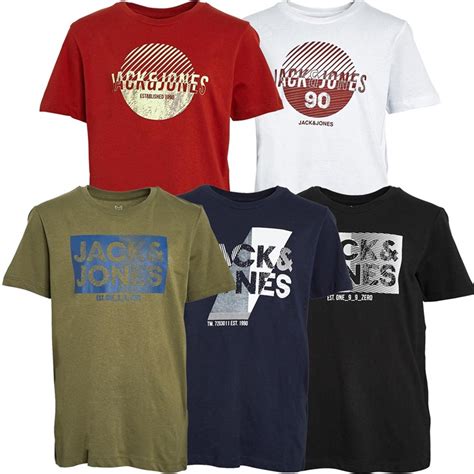 Buy JACK AND JONES Boys Star Five Pack T-Shirts Black