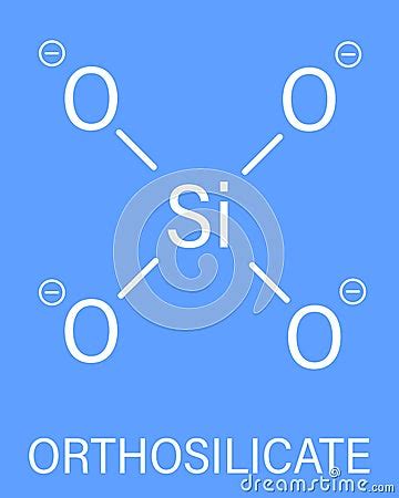 Orthosilicate Or Silicon Tetroxide, Silicate Anion, Chemical Structure. Skeletal Formula. Vector ...