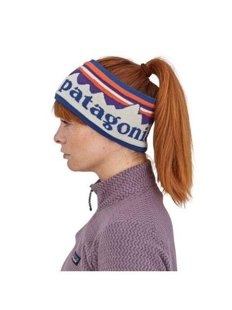 Patagonia Powder Town Headband Fitz Roy Sunrise Knit Birch White