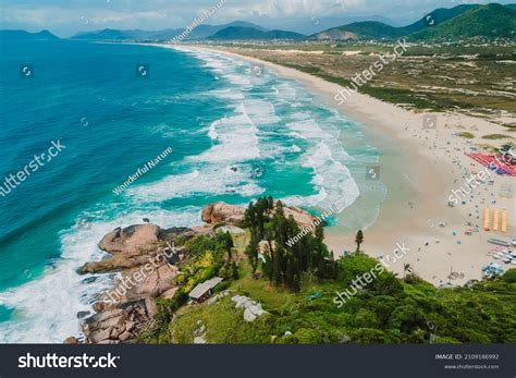 Joaquina Beach Rocks Blue Ocean Waves Stock Photo Shutterstock