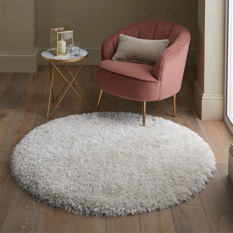 Jewel Shaggy Round Rug Dunelm