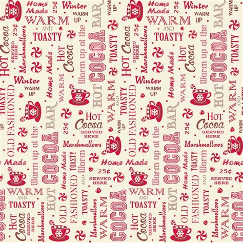 Premium Vector Seamless Winter Hot Cocoa Wordings