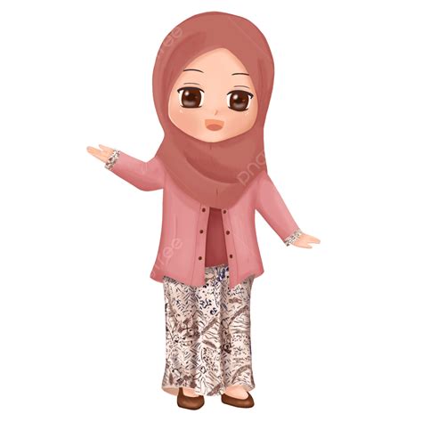 Niña Hijab Vistiendo Kebaya Kutubaru Png Dibujos Kebaya Hijab Girl