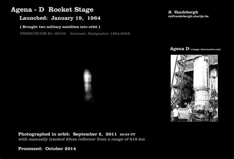 50 Year Old Agena-D Rocket Photographed in Orbit