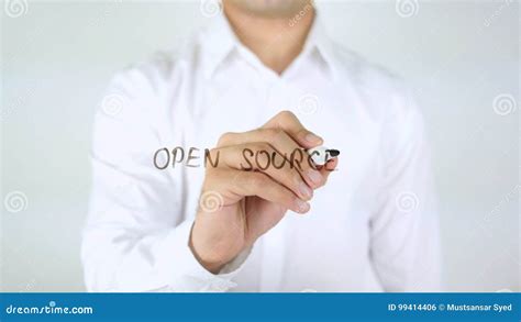 open source man writing  glass stock photo image  diagram