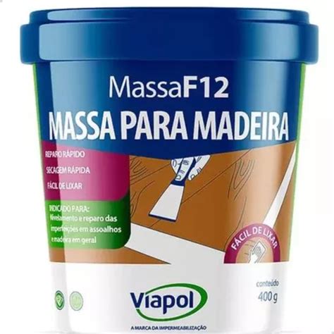 Massa Calafetar F12 Correção Madeira Viapol 400g Marfim MercadoLivre