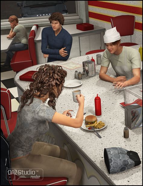 Late Night Diner Poses For Genesis 2 Female And Male Daz 3d