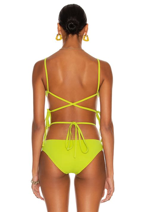 Christopher Esber Wrapped Tie Bikini Top In Citron Vert Fwrd