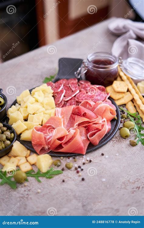 Italian Antipasto Meat Platter Prosciutto Ham Bresaola Salami And