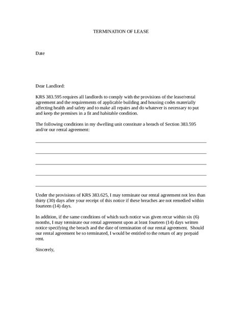 Lease Termination Form Fillable Printable Pdf Forms Handypdf