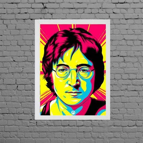 Quadro Desenho John Lennon Pop Art X Cm Vidro Quadros On