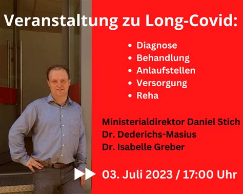 3 Juli Veranstaltung Zum Thema Long Covid Michael Simon MdL