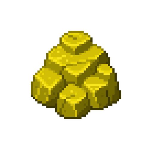 An 8 Bit Retro Styled Pixel Art Illustration Of A Yellow Stone Boulder 26547565 Png