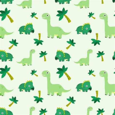 Premium Vector Cute Dinosaur Seamless Pattern