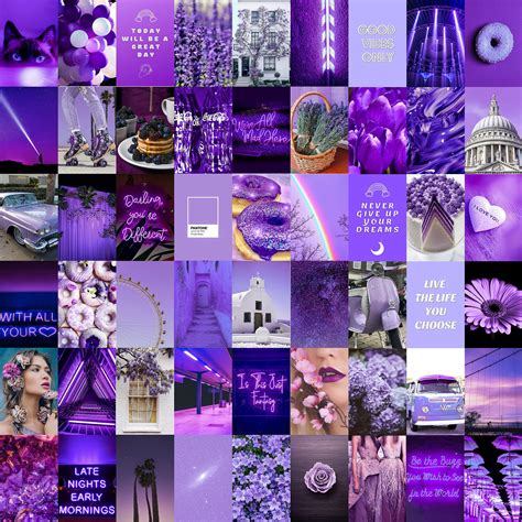 Neon Purple Aesthetic Wall Collage Kit Digital Download Etsy Images