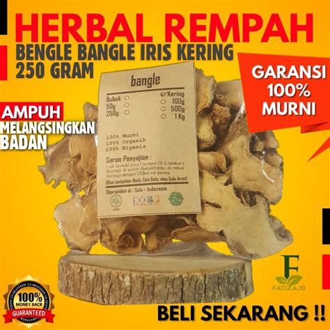 Jual BENGLE BANGLE IRIS KERING 250gr Zingiber Montanum MURNI JSR