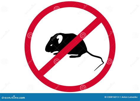 No Mouse Or Rat Sign On A White Background Stock Vector Illustration