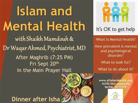 Islam And Mental Health Masjid Alsalam