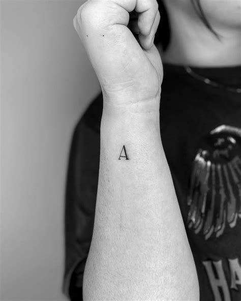 Minimalist Letter A Tattoo On The Wrist