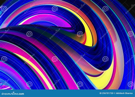 Abstract Colorful Background Curves 3D Illustration Stock Illustration