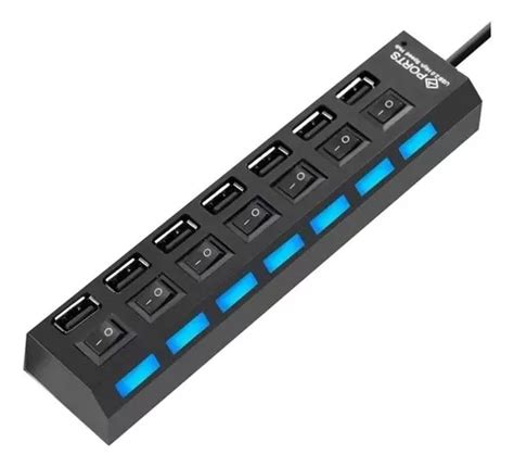 Hub USB 2 0 De 7 Puertos Con Velocidad De Encendido Y Apagado De Hasta