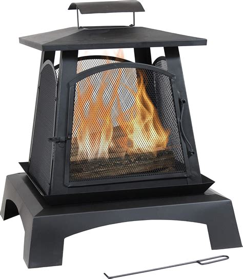 Amazon Sunnydaze Inch Pagoda Style Steel Wood Burning Fire Pit