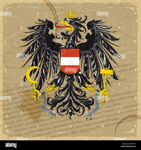 Austria Coat Of Arms On An Old Sheet Of Paper Stock Vector Image And Art