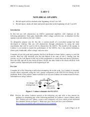 Lab Pdf Eecs Analog Circuits Fall Lab Non Ideal Opamps