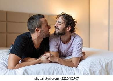 Happy Gay Couple Having Tender Moments Stock Photo
