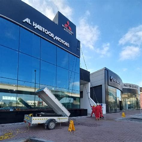 Al Habtoor Motors External Glass Cleaning By Water Fed Pole Abu