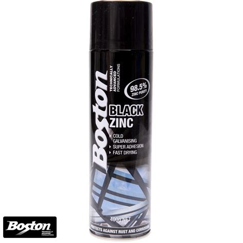 Boston Black Gal 400g Pp Black Zinc Rich Primer Galvanising Aerosol