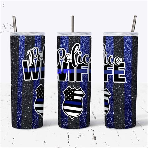 Police Wife Tumbler Etsy