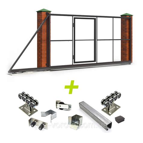 Откатные Ворота с Калиткой Внутри на Проем 4 Метра — Купить Недорого на ...