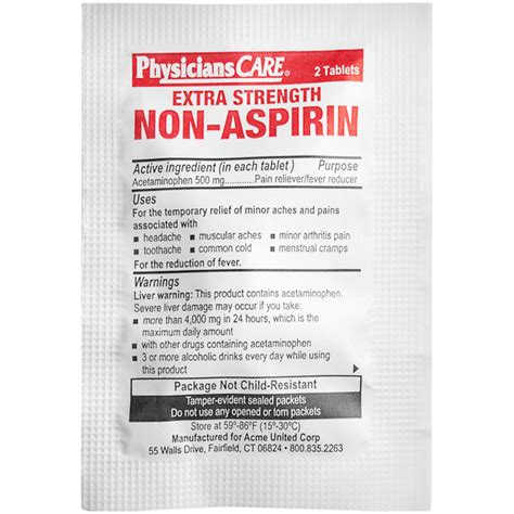 PhysiciansCare J420 Extra Strength Non Aspirin Acetaminophen Tablets