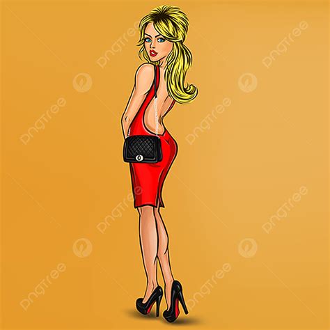 Vector Illustration Of Sexy Pin Up Blonde Woman Pop Beautiful Png