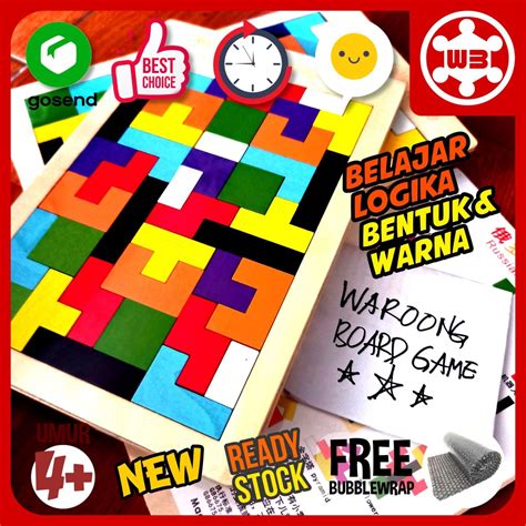 Jual Permainan Belajar Bentuk Warna Tetris Kayu Puzzle Block