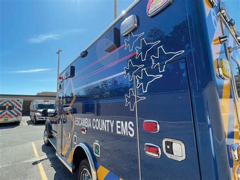 Escambia County EMS Receives Eight New Ambulances With Blue Angels