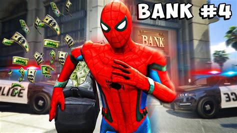 Robbing Every Bank In GTA 5 As Spiderman YouTube