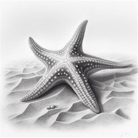 Hyper Realistic Pencil Sketch Of A Cayman Islands Starfish Etsy