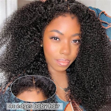 C Edge Hairline Curly X Lace Front Wig Realistic Hairline Wiggins