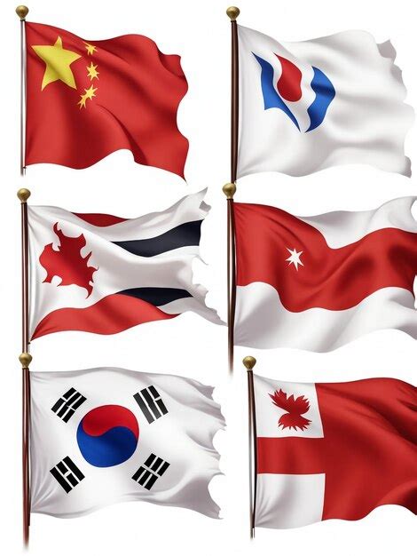 Premium Photo East Asia Flags Set Vietnam Malaysia Taiwan Japan South