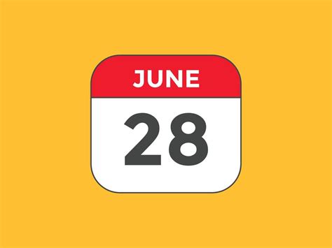 june 28 calendar reminder. 28th june daily calendar icon template ...