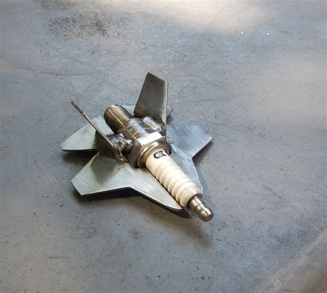 Spark Plug F35 Metal Art Welded Metal Art Sculpture Scrap Metal Art