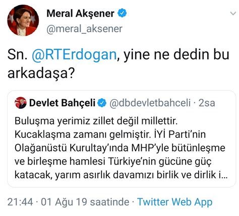 Vaziyet On Twitter Y Parti Genel Ba Kan Meral Ak Ener Den Bah Eli