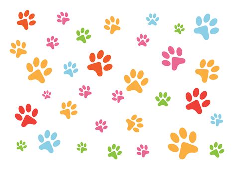 Colorful Paw Prints Wallpaper