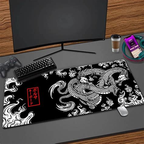 Japanese Dragon Large Gaming Mousepad Xxl Keyboard Gamer Mouse Pad On