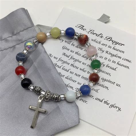 Stretchy Lord S Prayer Bracelet Christian Jewelry Prayer Bible Verse